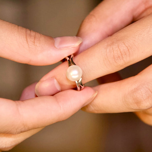 Joan of Arc Ring - 8mm AAAA Freshwater Pearl