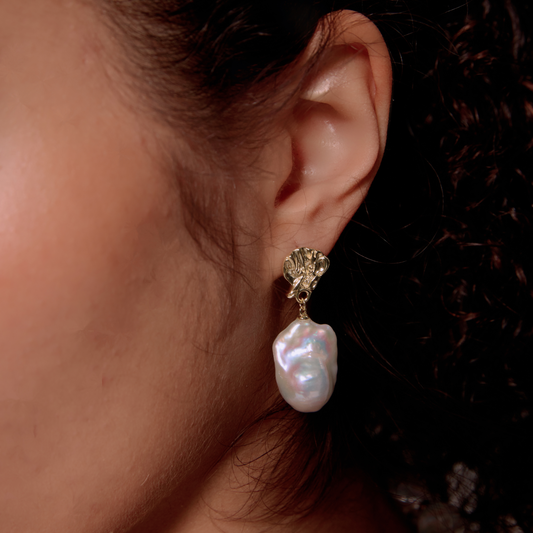 Cleopatra Earrings - 12mm AAA Baroque Pearls