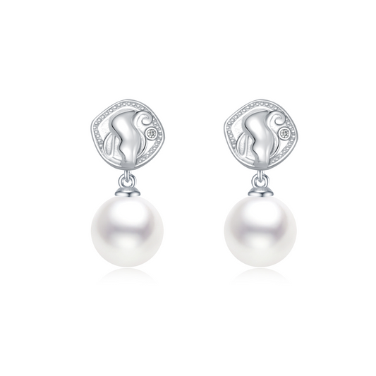 Nagini Earrings - 8mm AAA Freshwater Pearls