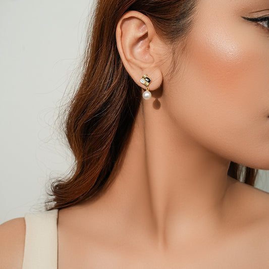 Francesca Earrings - 8mm AAAA Freshwater Pearl