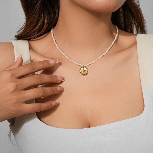 Tetris Necklace - 2mm AAAA Freshwater Pearl