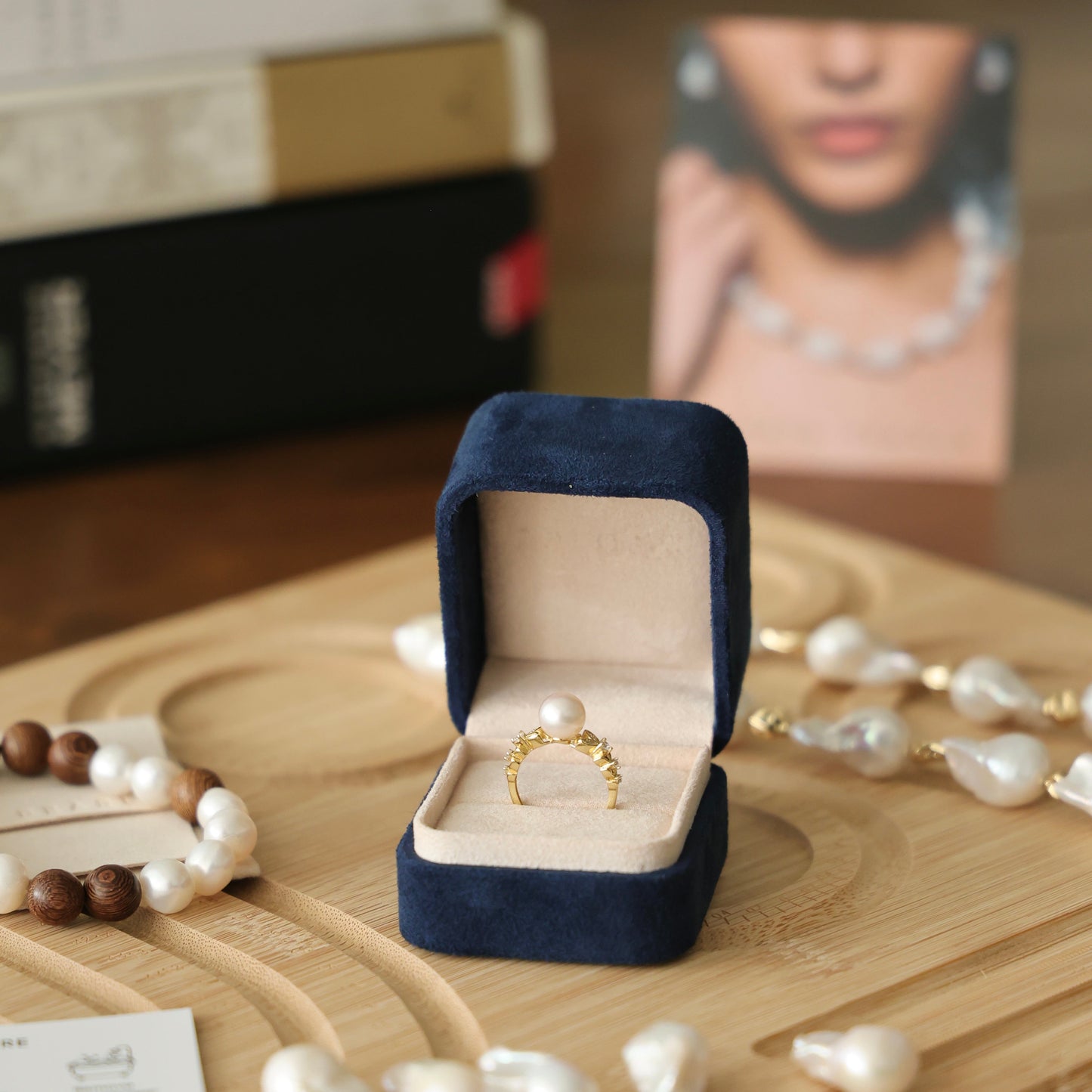 Anthia Ring - 8mm AAAA Freshwater Pearl