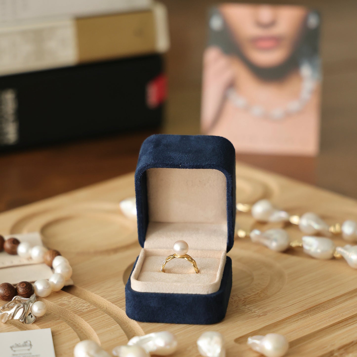 Athena Ring - 8mm AAAA Freshwater Pearl