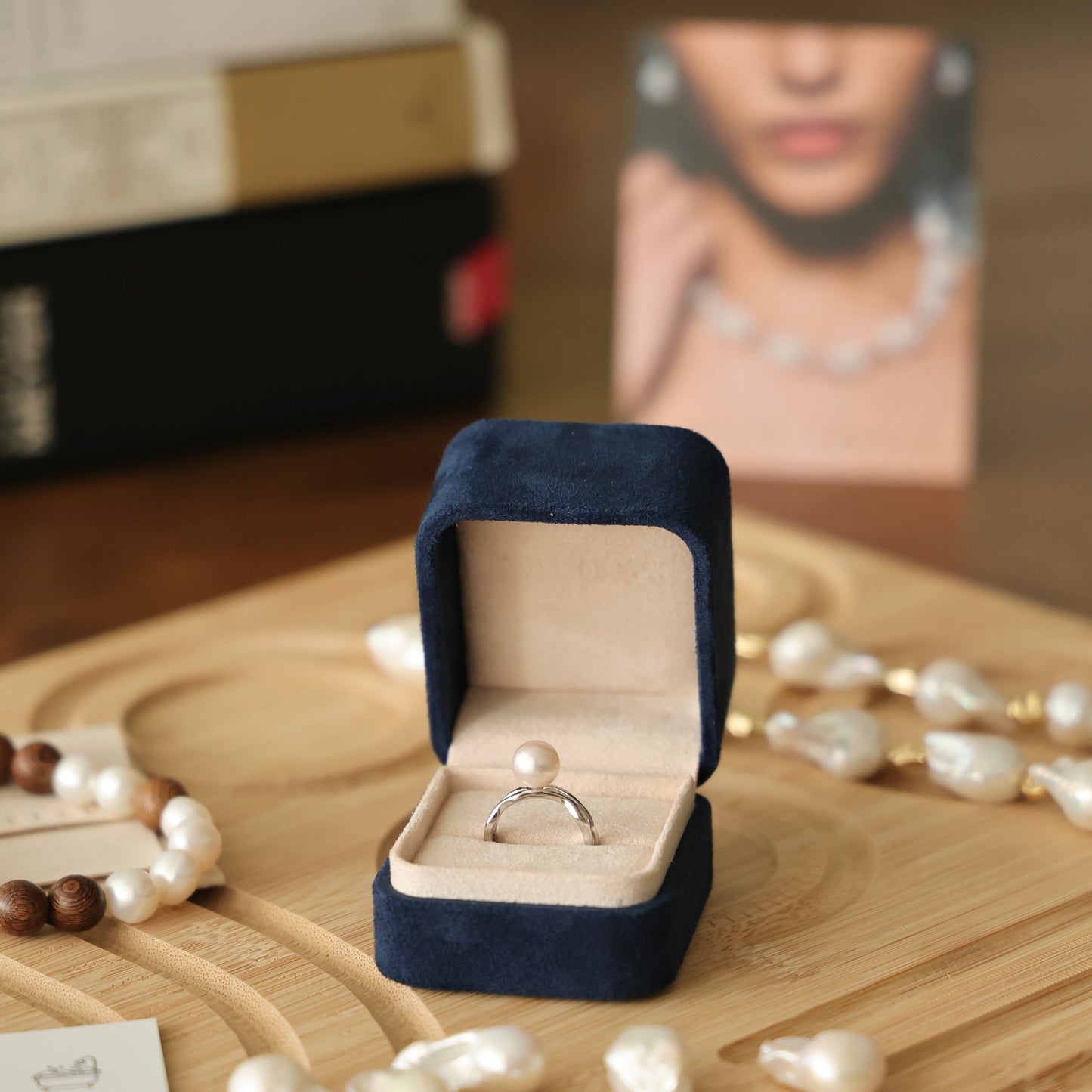 Joan of Arc Ring - 8mm AAAA Freshwater Pearl